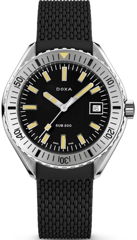 Doxa Sub 200 Sharkhunter Black Rubber Watch 796.10.101.20