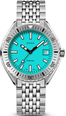 Doxa Sub 200 Aquamarine Stainless Steel Bracelet Watch 796.10.241.10