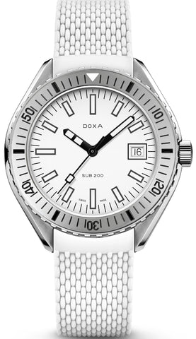 Doxa Sub 200 Whitepearl White Rubber Watch 796.10.011.23