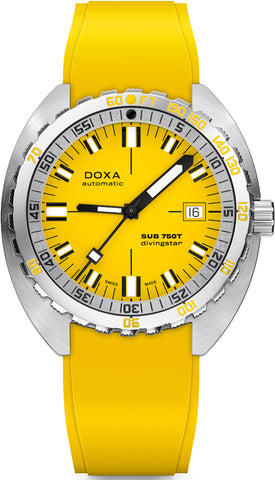Doxa Sub 750T Divingstar Yellow Rubber Watch 825.10.361.31