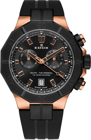 Edox Watch Delfin The Original Chronograph Mens 10113 37RNCA NIR