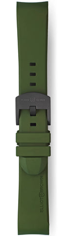 Elliot Brown Leather 22mm Dark Green Gunmetal Tongue Buckle