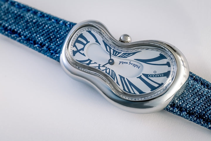 Exaequo Classic Melting SS 316L White Denim Watch