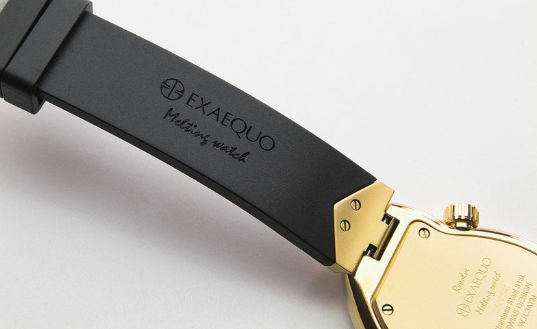 Exaequo Revolve Melting IP Yellow Gold Black Dial Watch