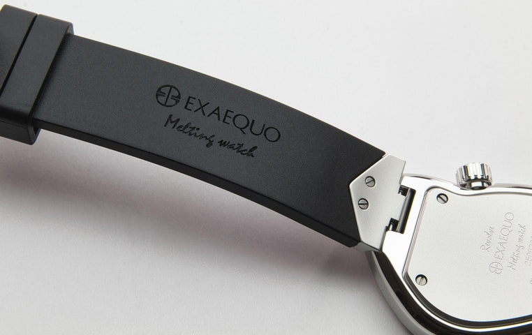 Exaequo Revolve Melting SS Black Dial Watch