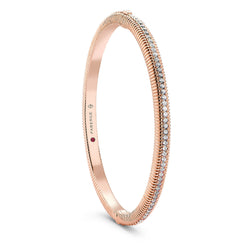 Faberge Colours of Love 18ct Rose Gold Diamond Hinged Fluted Bracelet