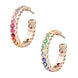 Faberge Colours of Love Cosmic Curve 18ct Rose Gold Rainbow Gemstone Hoop Earrings 3503