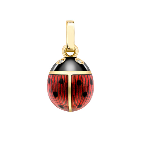 Faberge Heritage 18ct Yellow Gold Diamond Red Enamel Ladybird Charm 3601