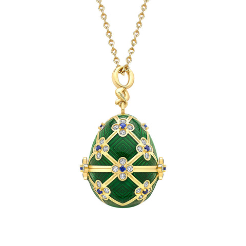 Faberge X 007 Special Edition 18ct Yellow Gold Guilloche Octopussy Egg Surprise Locket