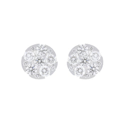 18ct White Gold 0.48ct Diamond Round Cluster Stud Earrings