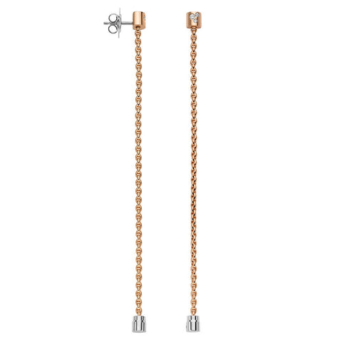 Fope Aria 18ct Rose Gold 0.09ct Diamond Interchangable Earrings OR892 BBR.