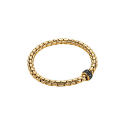 Fope Eka Tiny 18ct Yellow Gold 0.54ct Black Diamond Bracelet, 704B/PAVEN.