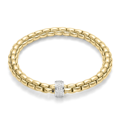 Fope Eka 18ct Yellow Gold 0.53ct Diamond Bracelet, 704B/PAVE.