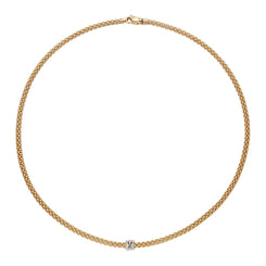Fope Flex'it Prima 18ct Yellow Gold 0.12ct Diamond Necklace, 743C/BBR.