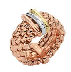 Fope Panorama 18ct Rose Gold Mixed Rondelle Flexible Ring AN587