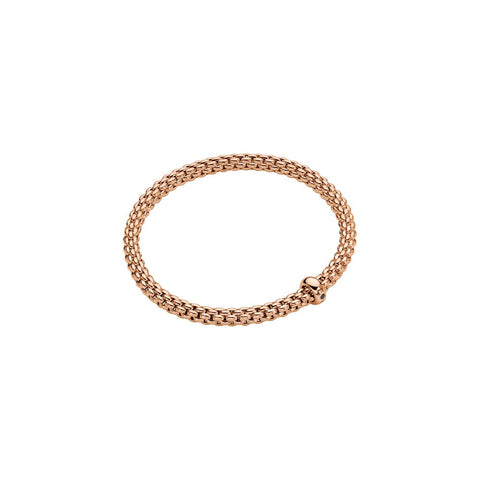 Fope Solo 18ct Rose Gold 0.01ct Black Diamond Flexible Bracelet BR620 BBRN.