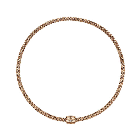 Fope Solo 18ct Rose Gold 0.03ct Diamond 43cm Necklace, 62606C BBR