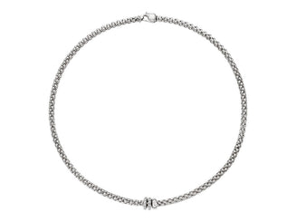 Fope Solo 18ct White Gold 0.56ct Diamond 43cm Necklace, 62506C PAVE