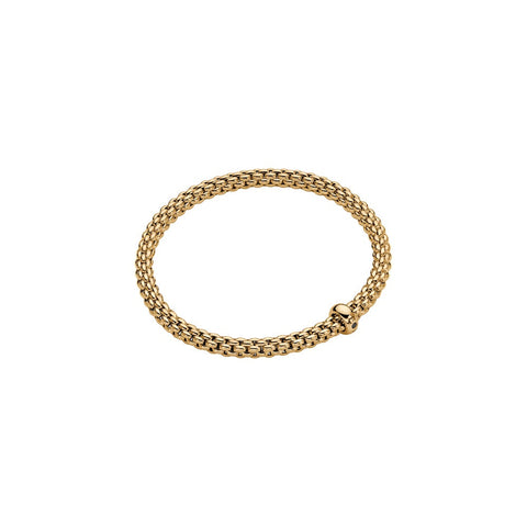 Fope Solo 18ct Yellow Gold 0.01ct Black Diamond Flexible Bracelet BR620 BBRN.