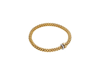 Fope Solo 18ct Yellow Gold 0.29ct Diamond Bracelet, 62406B PAVE Y