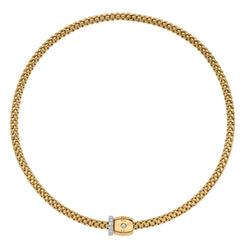 Fope Solo 18ct Yellow Gold 0.47ct Diamond 43cm Necklace, 62606C PAVE