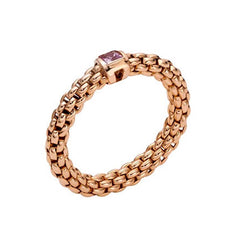 Fope Souls 18ct Rose Gold Pink Sapphire Flexible Ring, AN09 ZAF1 R
