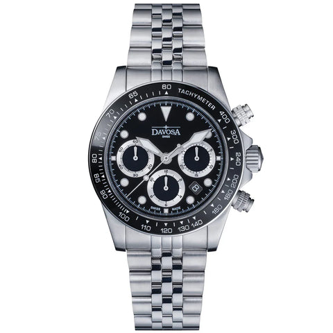Davosa Ternos Professional Chronograph Black Dial Penta Link Watch