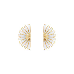 Georg Jensen Daisy 18ct Yellow Gold Plated Sterling Silver White Enamel Earrings