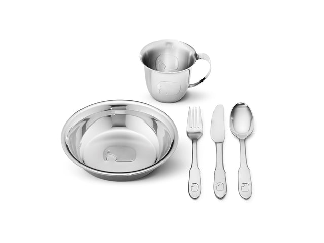 Georg Jensen Elephant Stainless Steel Child Five Piece Dining Set, 3580069