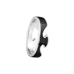 Georg Jensen Fusion 18ct White Gold Black Lacquer End Ring
