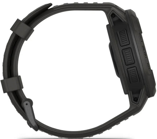 Black smartwatch strap on a white background