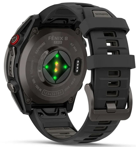Black smartwatch with a detailed display on a white background