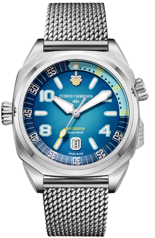 Cuervo y Sobrinos Watch Buceador Caribe Bracelet 2860B.1AZ.