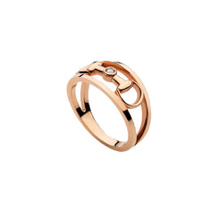 Gucci Horsebit 18ct Rose Gold 0.02ct Diamond Ring
