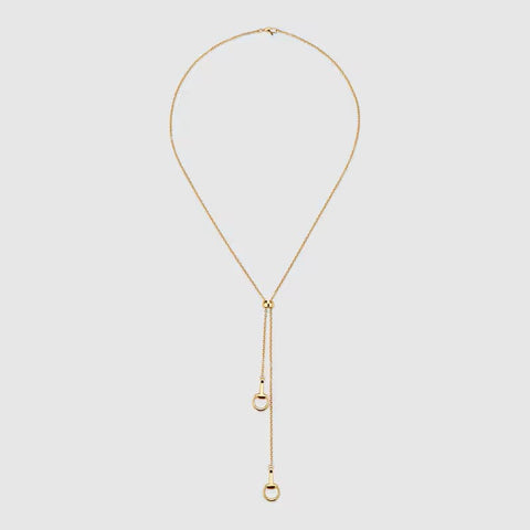 Gucci Horsebit 18ct Yellow Gold Lariat Necklace D