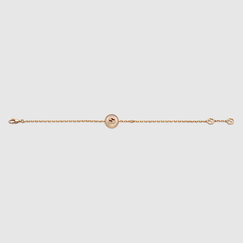 Gucci Interlocking 18ct Rose Gold Mother Of Pearl Bracelet