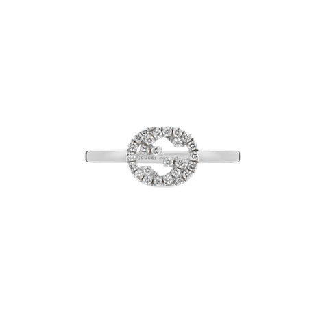 Gucci Interlocking 18ct White Gold 0.12ct Diamond Ring D