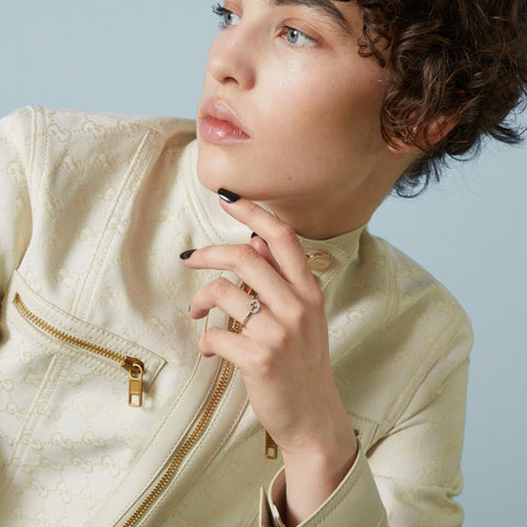 Gucci Interlocking 18ct White Gold 0.12ct Diamond Ring D