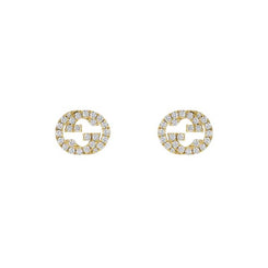 Gucci Interlocking G 18ct Yellow Gold 0.38ct Diamond Stud Earrings YBD729408002