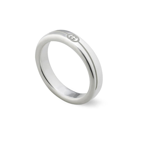 Gucci Interlocking G Sterling Silver 4mm Ring YBC774049001