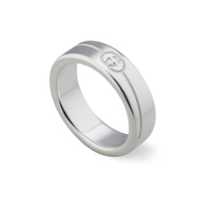 Gucci Interlocking G Sterling Silver 6mm Ring YBC774052001