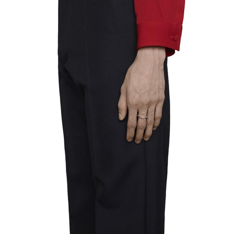 Gucci Link to Love 18ct White Gold Rubelite 2mm Ring D