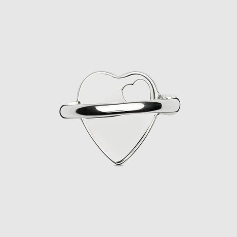 Gucci Trademark Sterling Silver Heart Ring D