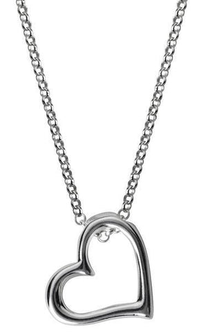 Sterling Silver Open Heart Necklace N844