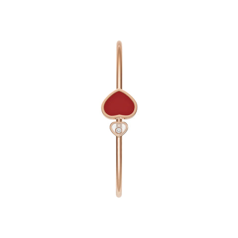 Chopard Happy Hearts 18ct Rose Gold Diamond Carnelian Bangle