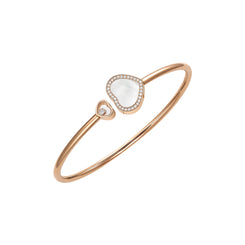 Chopard Happy Hearts 18ct Rose Gold 0.19ct Diamond Mother of Pearl Bangle