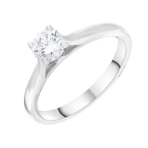 Platinum 0.51ct Diamond 4 Claw GIA Solitaire Ring