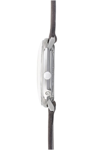 Junghans Max Bill MEGA Solar Watch with white dial, leather strap, titanium case
