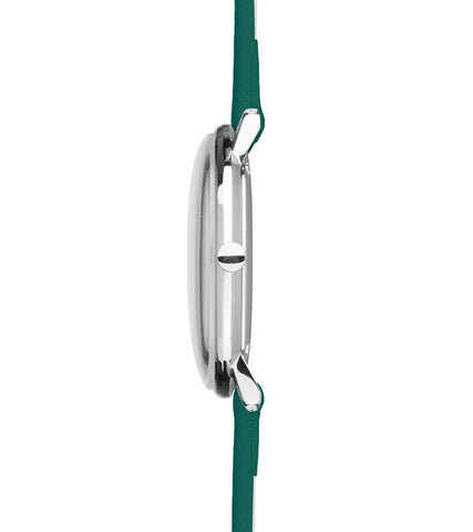 Junghans Max Bill Damen Watch with white dial, leather strap, steel case