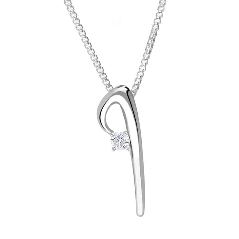 Love Letters 18ct White Gold 0.10ct Diamond Initial I Necklace
